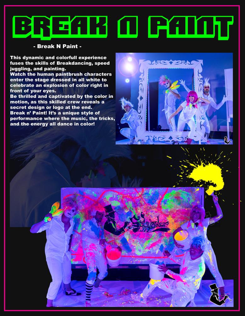 Breakdancers performing under colorful neon lights.